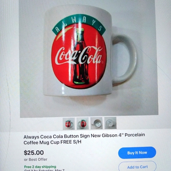 🐻‍❄️ Coca-Cola TREE MUG  RED Always 1997 Rare COLLECTIBLE - Picture 4 of 16